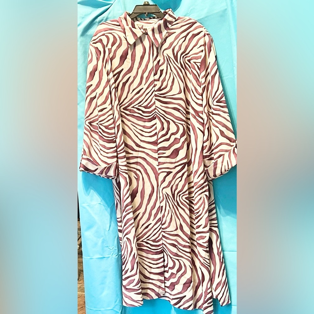 Zebra Print Long Sleeve Dress